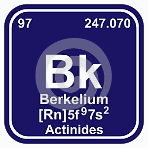 Berkelium Periodic Table of the Elements Vector illustration eps 10