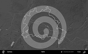 Berlin outlined, Germany. Grayscale