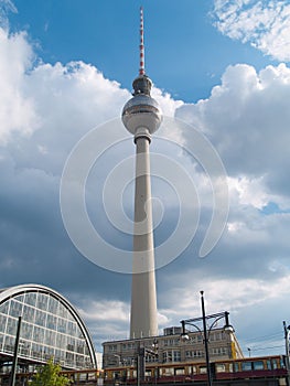 Berlin, Alexanderplatz train station and TV tower