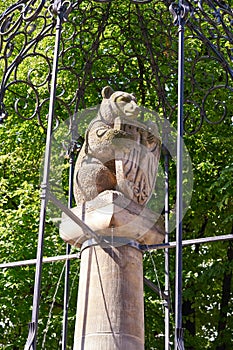 Berlin Bear monument near Nikolaikirche church photo