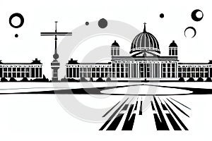 Berlin, Berlin, Germany. Black & White City Logo. Generative AI.