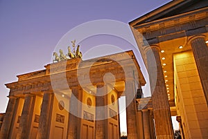 Berlin Brandenburg Gate at nig photo