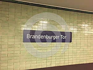 Berlin Brandenburger Tor S-Bahn station sign