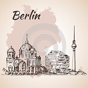 Berlin Cathedral and Berlin TV Tower