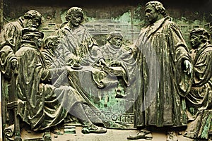 Berlin Cathedral, bronze bas-relief representing Martin Luther
