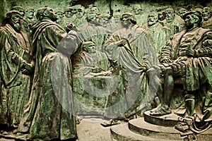 Berlin Cathedral, bronze bas-relief representing Martin Luther photo