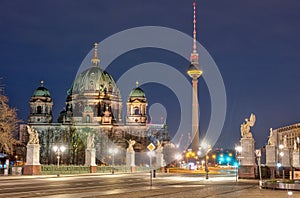 The Berlin Cathedral and the famous TV Tower