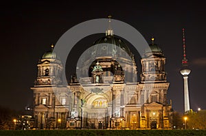 Berlin Cathedral at night. Berlin, Germany