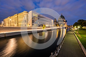 The Berlin Cathedral and the rebuilt City Palace at dawn photo