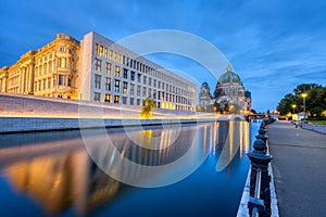 The Berlin Cathedral, the river Spree and the City Palace