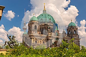 Berlin Cathedral and TV Tower in Berlin Germany