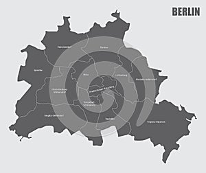 Berlin city administrative map