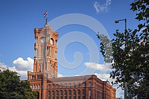 Berlin City Hall. Rote Rathaus on Alexanderplatz