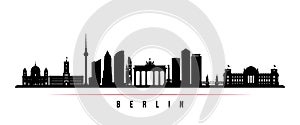 Berlin city skyline horizontal banner.