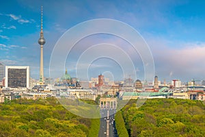 Berlin downtown city skyline, cityscape of Germany