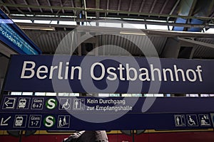 Berlin east station train station sign