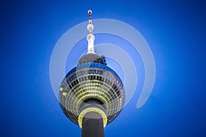 Berlin fernsehturm by night  in Germany