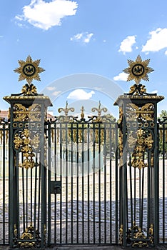 Berlin, Germany, 22 th May 2018. close-up of the fence of Charlottenburg castle