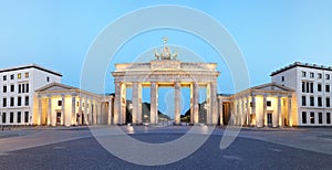 Berlin, Germany. Brandenburg Gate panorama at dusk