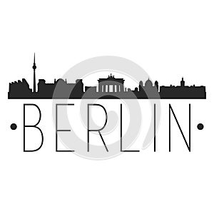 Berlin Germany City. Skyline Silhouette City Design Vector Famous Monuments.