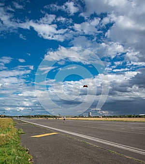 Berlin, Germany. Former dismantled Tempelhof airport runway