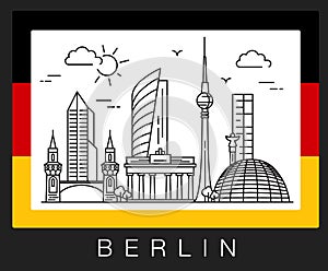 Berlin, Germany. Illustration of city sights