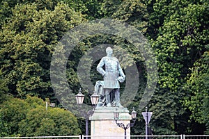 The statue of Albrecht Theodor Emil Graf von Roon by Harro Magnusson located near the Berlin Victory Column in the Tiergarten.