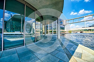 Berlin, Germany - July 25, 2016: Modern buildings of Bundestag area on a sunny day