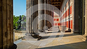 BERLIN, GERMANY - MARCH 1, 2024: Timelapse view of the historic building of Berlin Old Museum (Altes Museum)