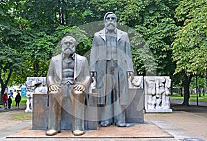 BERLIN, GERMANY. Marx and Engels`s forum in the park