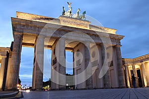BERLIN, GERMANY - October 10, 2020: The Brandenburg Gate, landmark of Germany at sunset