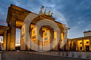 BERLIN, GERMANY - SEPTEMBER 23, 2015: Famous Brandenburger Tor