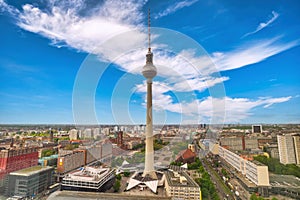 Berlin Germany, city skyline at Alexanderplatz