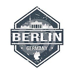 Berlin Germany Travel Stamp. Icon Skyline City Design Vector Seal Stamp.