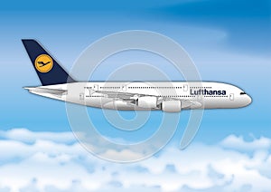 BERLIN, GERMANY, YEAR 2017, Lufthansa airline passenger line