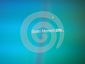BERLIN - JUN 2020: einen Moment bitte (translation One moment pl