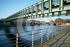 Berlin-Midst along river Spree - bridge