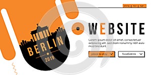 Berlin Modern Web Banner Design with Vector Linear Skyline