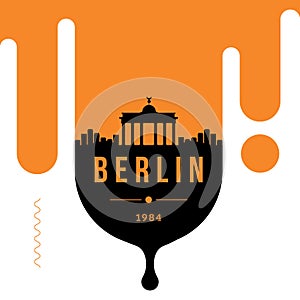 Berlin Modern Web Banner Design with Vector Linear Skyline