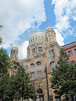 Berlin Neue Synagogue with blue sky, Germany