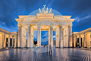 Berlin night, the Brandenburg Gate in Berlin, Germany