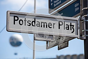 Berlin potsdamer platz street sign