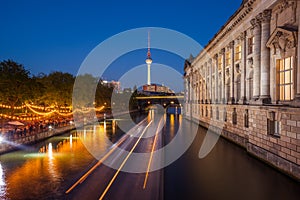 Berlin River Spree, TV Tower, Bode Museum side