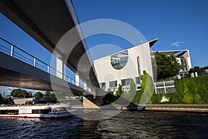 Berlin riverside view with bundeskanzleramt photo