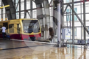 Berlin's overground metro on a rainy