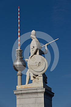 Berlin's television tower close to warriors