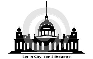 Berlin silhouette skyline. Germany Berlin vector city, german linear architecture, buildings