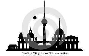 Berlin silhouette skyline. Germany Berlin vector city, german linear architecture, buildings