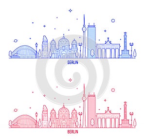 Berlin skyline Germany city buildings vector