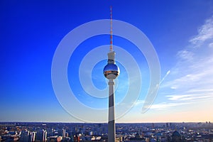 Berlin skyline panorama and Berlin`s TV Tower photo